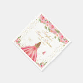 ピンクフローラブロンドヘアプリンセスSweet sixteen スタンダードカクテルナプキン (角)