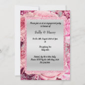 ピンクフローラブーケグリッター誕生日 招待状 (正面)