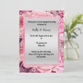 ピンクフローラブーケグリッター誕生日 招待状 (スタンド正面)