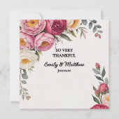 ピンクフローラブーケサンキューカード サンキューカード (正面)
