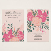 ピンクフローラブーケシックなパステルイヤリングディスプレイ (正面&裏面)