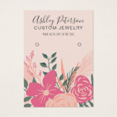 ピンクフローラブーケシックなパステルイヤリングディスプレイ (正面)