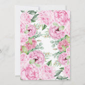 ピンクフローラブーケヌエストラボダスペインの結婚ズ 招待状 (裏面)