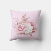 ピンクフローラブーケハンプトンピロー クッション (裏面)