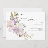 ピンクフローラブーケブライダルシャワー 招待状 (正面)