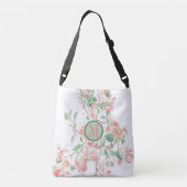 ピンクフローラブーゲンビレアモノグラムウォーターカラー クロスボディバッグ (裏面)