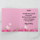 ピンクフローラプリンセスアフリカ系アメリカ人の娘 カード (内部)