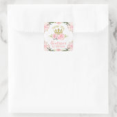 ピンクフローラプリンセスクラウン1st誕生日 スクエアシール (バッグ)