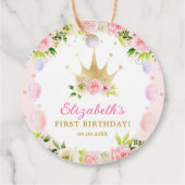 ピンクフローラプリンセスクラウン1st誕生日 フェイバータグ (裏面)
