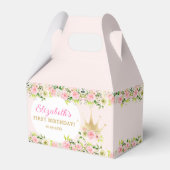 ピンクフローラプリンセスクラウン1st誕生日 フェイバーボックス (正面サイド)
