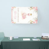 ピンクフローラプリンセススワンバースデーバナー 横断幕 (トレードショー)