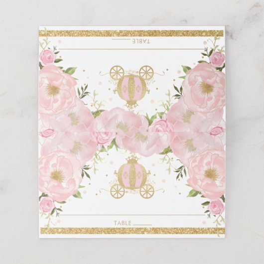 ピンクフローラプリンセスパンプキンキャリッジゲスト名 プレイスカード (外部開封)