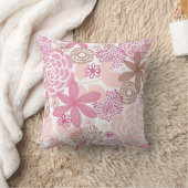 ピンクフローラプリント装飾装飾用クッション クッション (ブランケット)