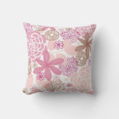 ピンクフローラプリント装飾装飾用クッション クッション (正面)