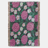 ピンクフローラプリント スローブランケット (正面縦)