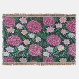 ピンクフローラプリント スローブランケット