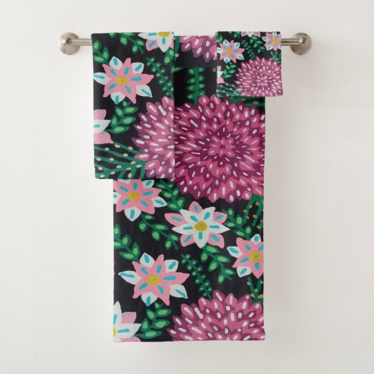 ピンクフローラプリント バスタオルセット (インサイチュ)