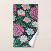 ピンクフローラプリント バスタオルセット (ハンドタオル)