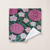 ピンクフローラプリント バスタオルセット (ウォッシュタオル)