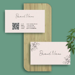 ピンクフローラプロフェッショナル書道QRコード 名刺