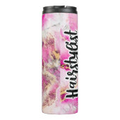 ピンクフローラヘアスタイリストパーソナライズされた タンブラー (裏面)