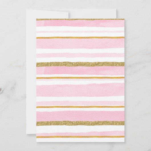 ピンクフローラベアベイビーシャワー招待状 招待状 (裏面)