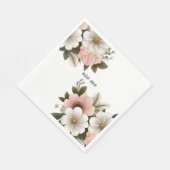 ピンクフローラベクトル スタンダードランチョンナプキン (角)