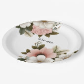 ピンクフローラベクトル ペーパープレート (アングル)