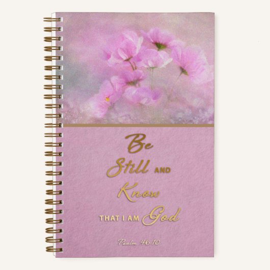 ピンクフローラベスティルクリスチャン祈りの言葉ジャーナル ノートブック (正面)