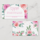 ピンクフローラベビーイン開花おむつラッフル エンクロージャーカード (正面/裏面)