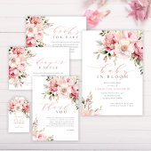 ピンクフローラベビーイン開花ガールベビーシャワー ギフトタグ