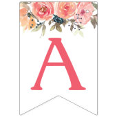 ピンクフローラベビーイン開花ガールベビーシャワー バンティングフラッグ (第3の旗)