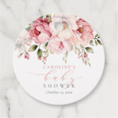 ピンクフローラベビーイン開花ガールベビーシャワー フェイバータグ (正面)