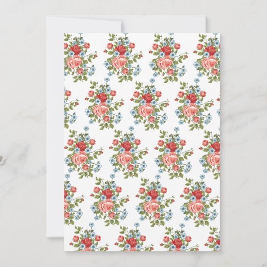 ピンクフローラベビーイン開花ガールベビーシャワー 招待状 (裏面)