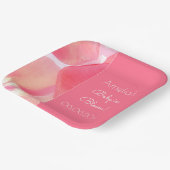 ピンクフローラベビーイン開花ベビーシャワー ペーパープレート (傾斜あり)