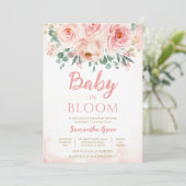 ピンクフローラベビーイン開花ベビーシャワー 招待状 (スタンド正面)