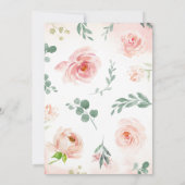 ピンクフローラベビーイン開花ベビーシャワー 招待状 (裏面)