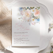 ピンクフローラベビーイン開花ベビーシャワー 招待状