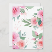 ピンクフローラベビーイン開花ベビーシャワー 招待状 (裏面)