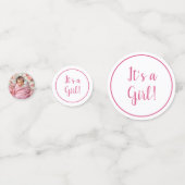 ピンクフローラベビーガールと白い子猫 コンフェッティ (裏面)