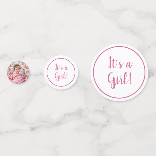 ピンクフローラベビーガールと白い子猫 コンフェッティ (裏面)