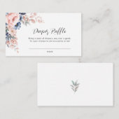 ピンクフローラベビーシャワーおむつラッフルチケット エンクロージャーカード (正面/裏面)