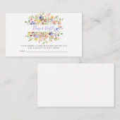 ピンクフローラベビーシャワーおむつラッフルチケット エンクロージャーカード (正面/裏面)