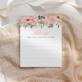 ピンクフローラベビーシャワーアドバイスカード