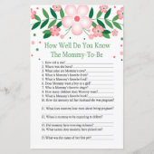 ピンクフローラベビーシャワーゲームをどれだけ知っているか (正面)