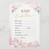 ピンクフローラベビーシャワーティーパーティーベビー予測 (正面/裏面)