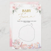 ピンクフローラベビーシャワーティーパーティーベビー顔 (正面/裏面)