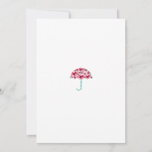 ピンクフローラベビーシャワー招待状 招待状 (裏面)