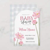 ピンクフローラベビーシャワー招待状 招待状 (正面/裏面)