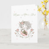 ピンクフローラベビーハート母の日 カード (黄色い花)